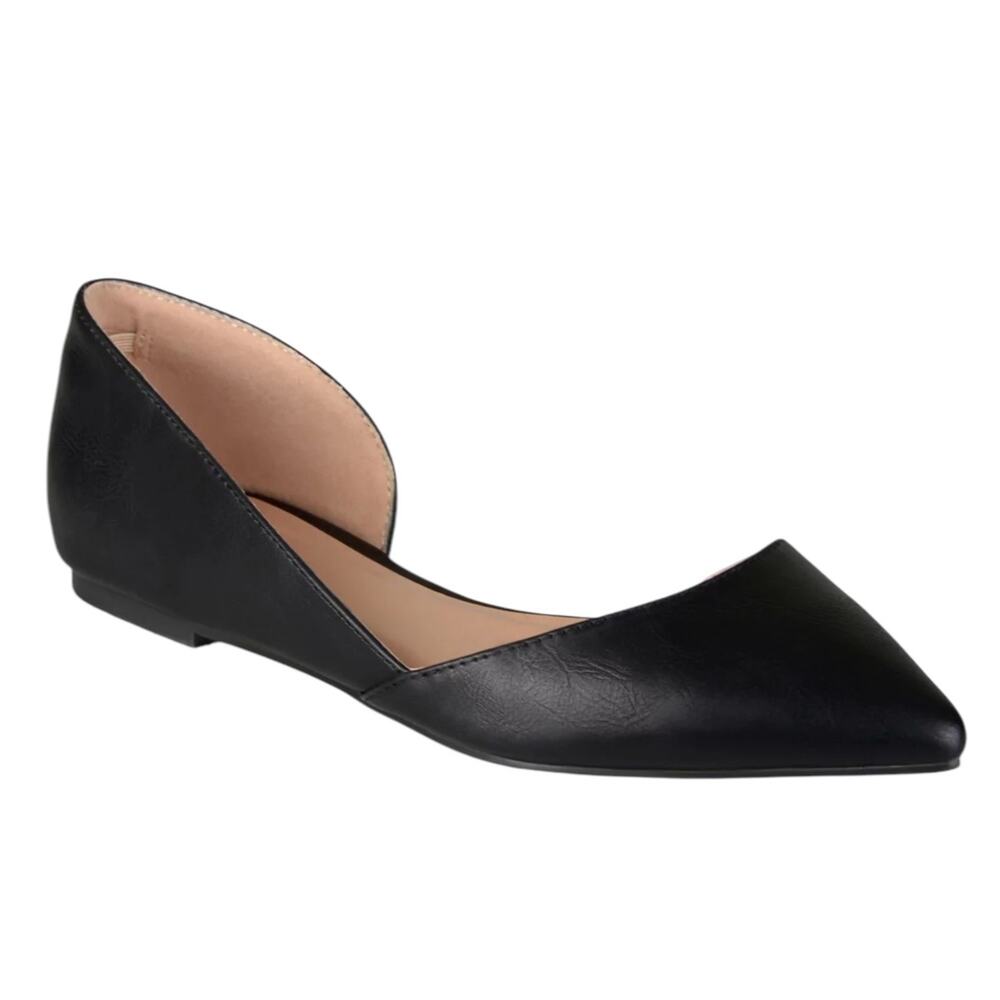 Journee Collection Black Pointed D'Orsay Ballet Flat